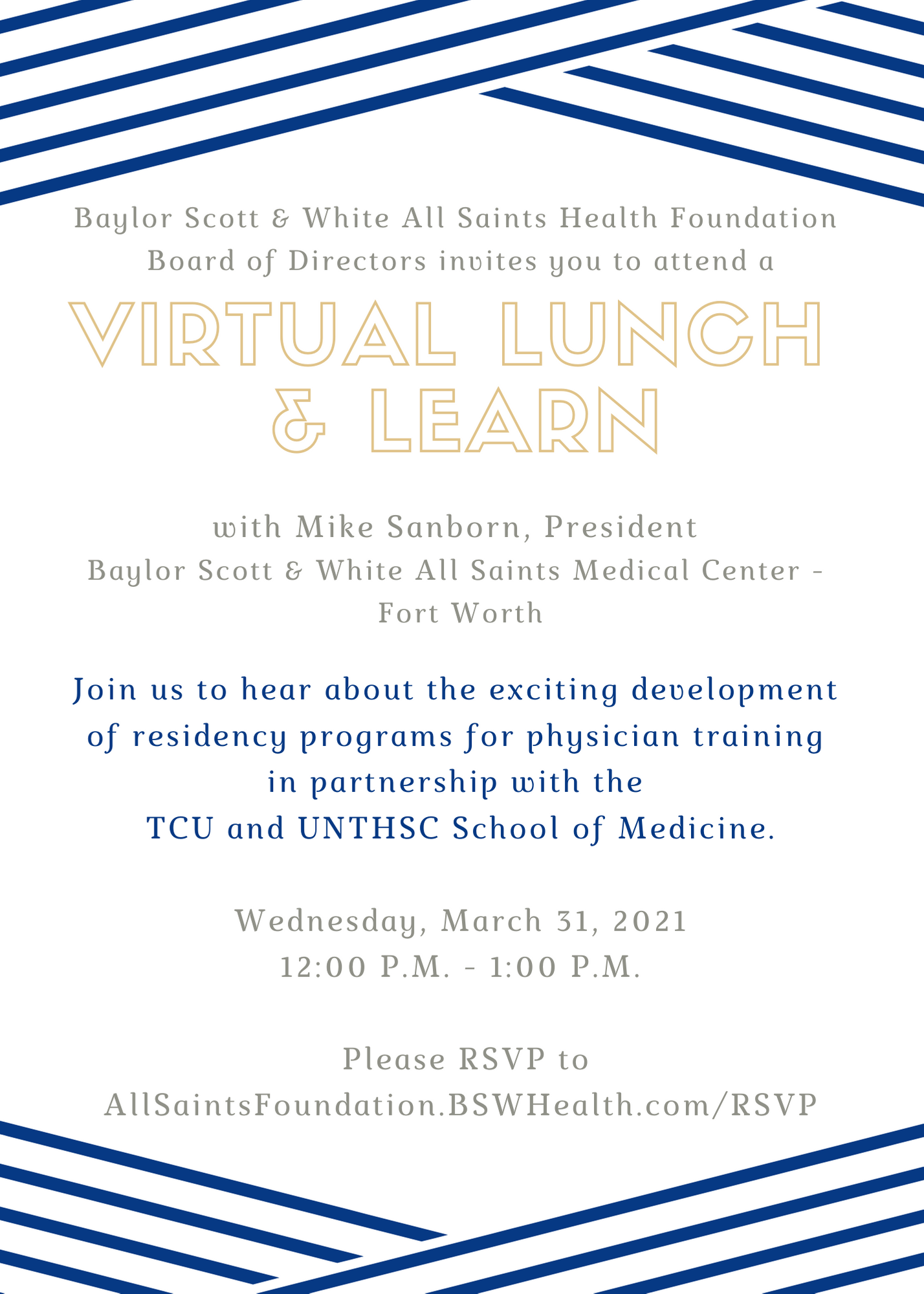 RSVP - Baylor S&W - All Saints Health Foundation