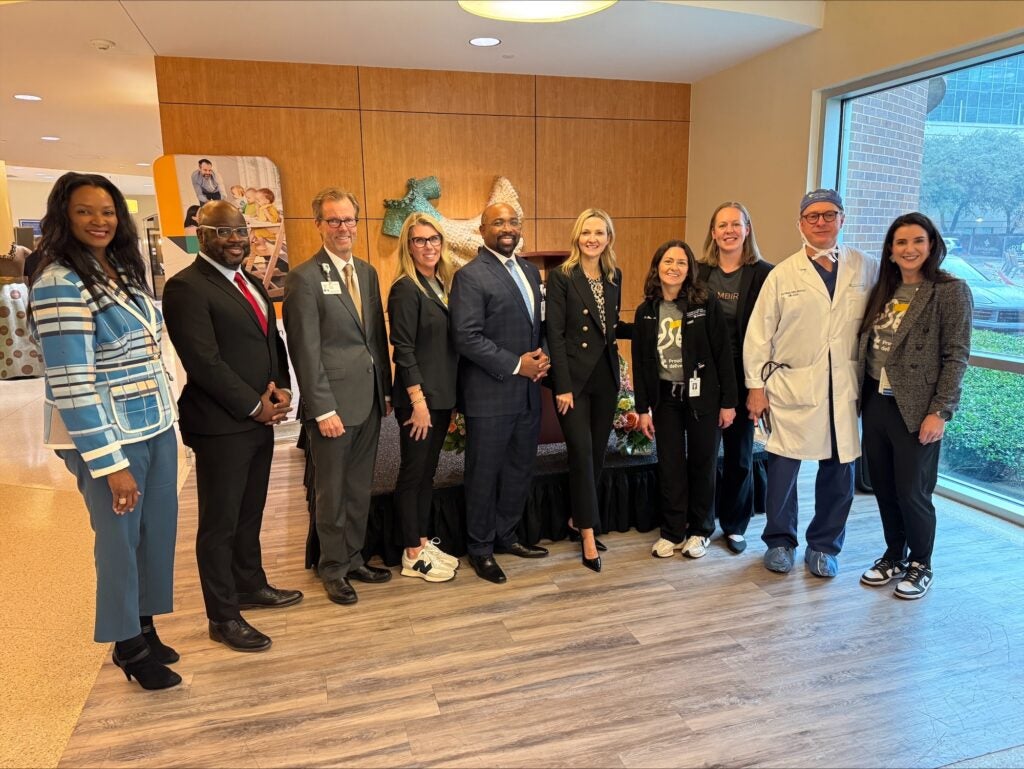 From left to right: Ulondia Lee, Adam Powell, Steve Newton, Tracey Leenheers-Eaton, Charles Williams, Mayor Mattie Parker, Dr. April Bleich, Amber Weiseth, Dr. Jay Herd, Dr. Jamie Erwin